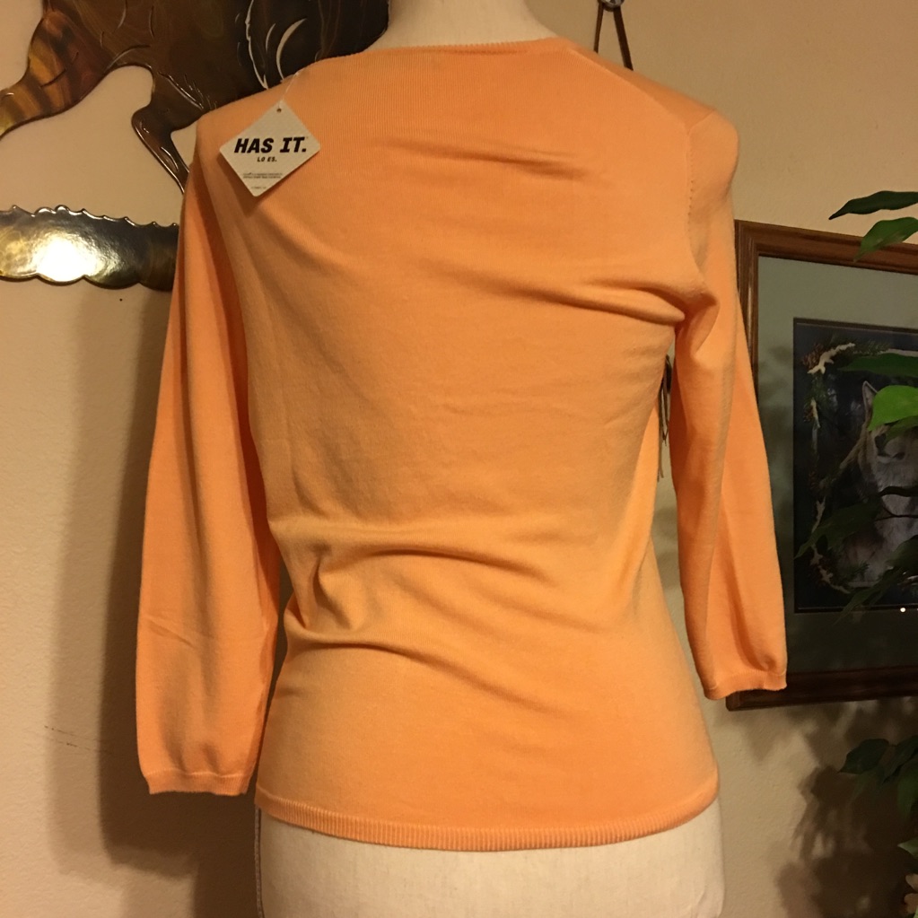Moda International Peach Silk Sweater Nwt S — image 4 of 8